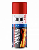 KUDO KU-5005 Эмаль термостойкая красная (+400°С±5°С) 520мл 1/12шт